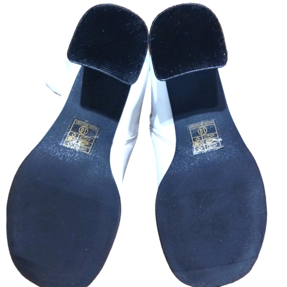 Like New Ellie White Go Go Boots Mid Calf Block Heel Size 10 - Picture 7 of 12